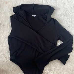Garage Longsleeve Hooded Black Bodysuit
